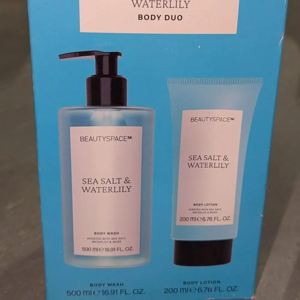 BeautySpace NK Sea Salt & Waterlily Body Wash & Lotion Duo –16.91oz & 6.76oz NIB